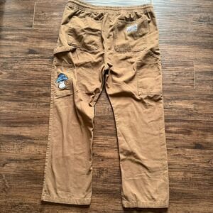 Brooklyn Cloth Utility Men's XL Y2K Skate Brown Carpenter Pants Mushroom Patch
